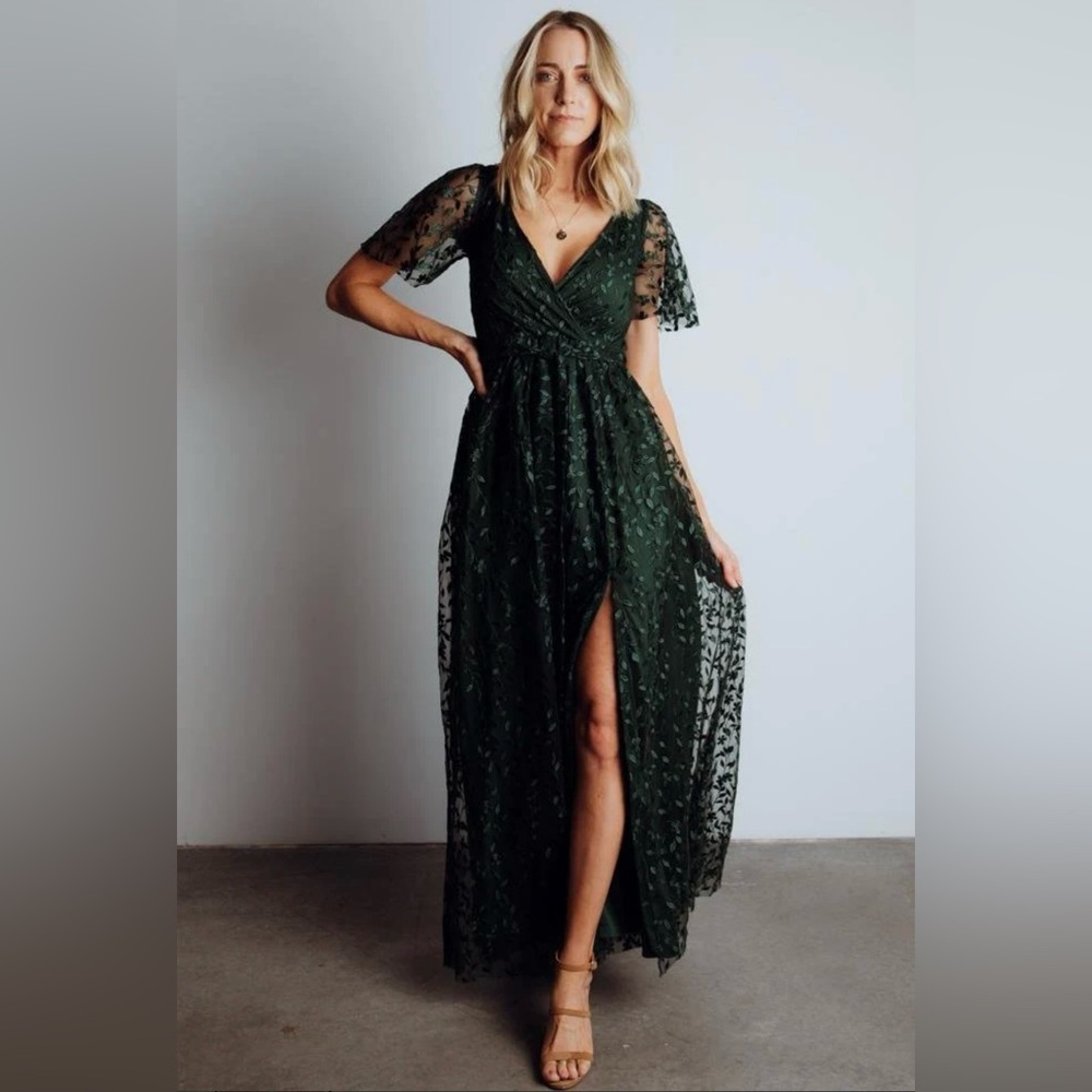 NWT Baltic Born Green Marseille Embossed Maxi Dress